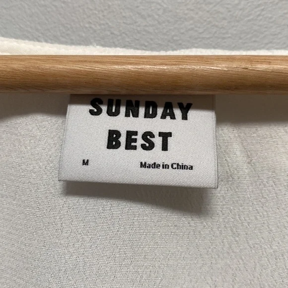 ❗️SOLD❗️ Sunday Best Off White Short Sleeve Embroidered Marisol Blouse Size M - Picture 7 of 11